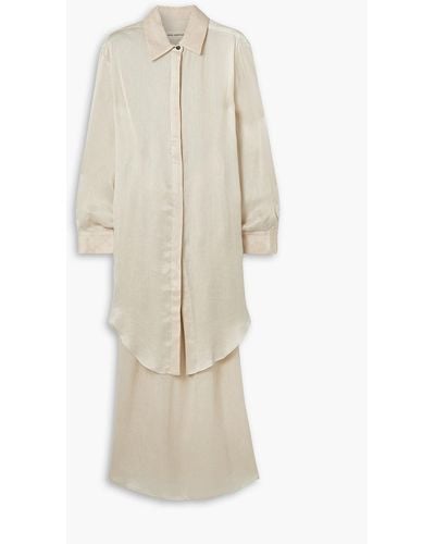 Mara Hoffman Agata hemdkleid in midilänge aus plissiertem krepon - Weiß