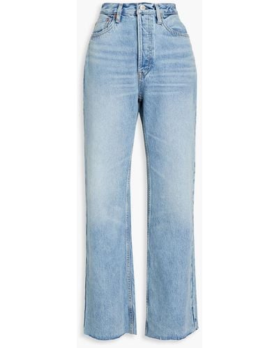 RE/DONE Faded High-rise Wide-leg Jeans - Blue