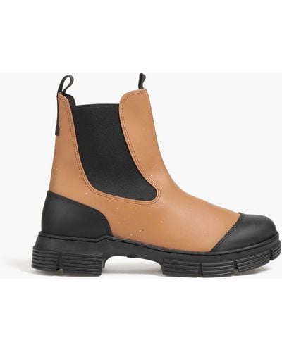 Ganni Two-tone Rubber Chelsea Boots - Brown