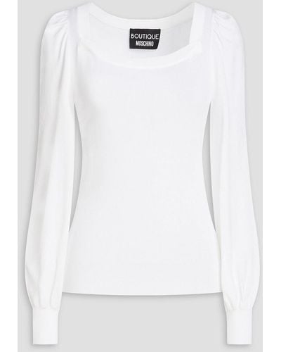 Boutique Moschino Gathered Knitted Jumper - White