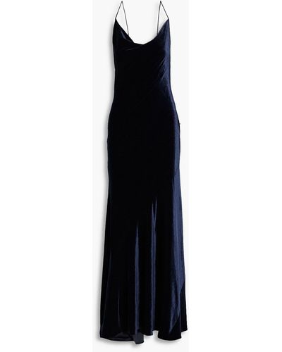 Philosophy Di Lorenzo Serafini Draped Velvet Maxi Slip Dress - Black