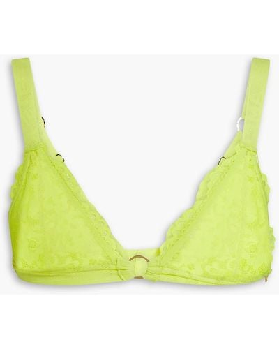 Stella McCartney Neonfarbener triangel-bh aus guipure-spitze - Grün