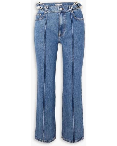 JW Anderson Cropped Chain-embellished High-rise Straight-leg Jeans - Blue