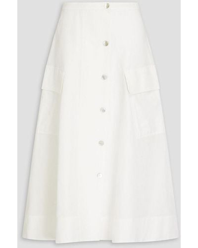 Vince Canvas Midi Skirt - White