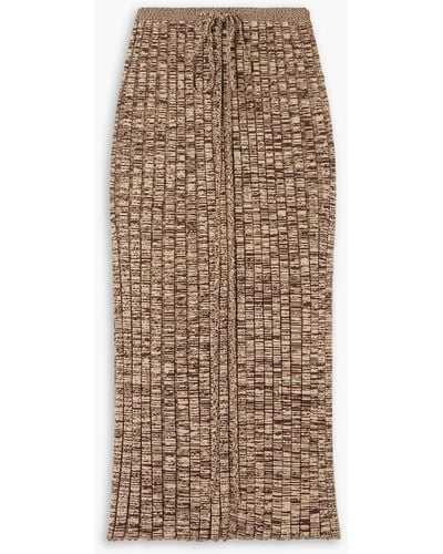 Christopher Esber Space-dyed Ribbed-knit Midi Skirt - Natural