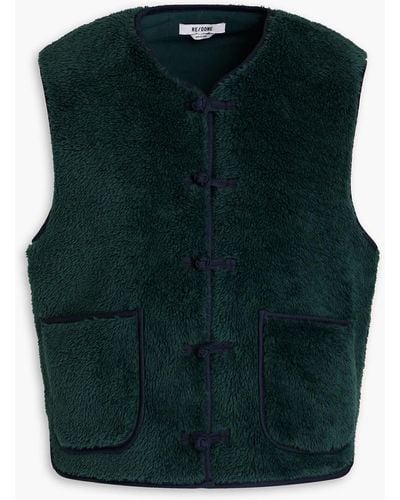 RE/DONE Faux Shearling Vest - Green