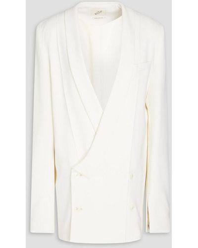 BITE STUDIOS Page Double-breasted Wool-blend Crepe Blazer - White