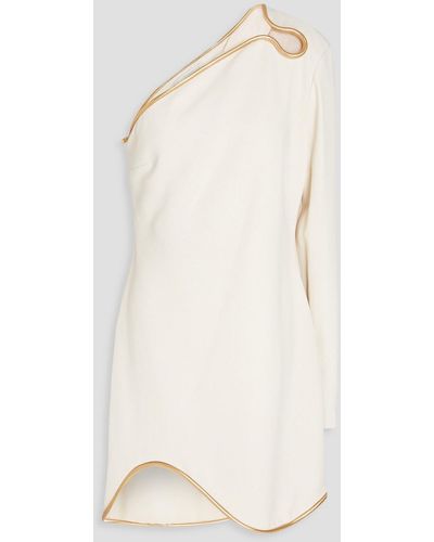Stella McCartney Dianna minikleid aus crêpe mit asymmetrischer schulterpartie und verzierung - Natur