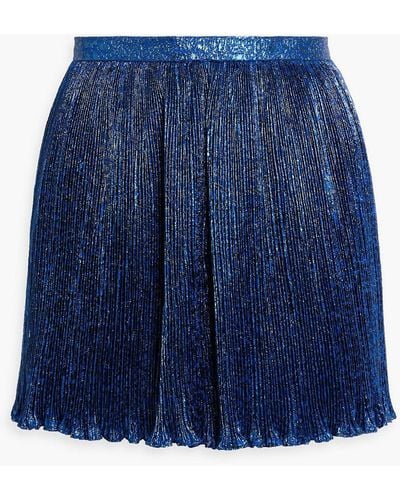 RED Valentino Metallic Plissé-woven Mini Skirt - Blue