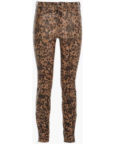 J Brand Leopard-print Leather Skinny Pants - Multicolour