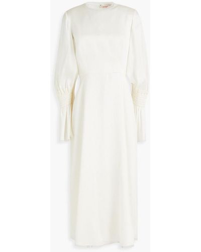 ROKSANDA Lace-trimmed Silk-satin Midi Dress - White