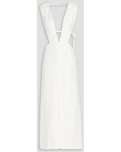 Cult Gaia Heidi Cutout Linen-blend Midi Dress - White