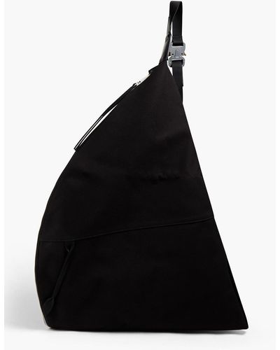 1017 ALYX 9SM Leather-trimmed Cotton-gabardine Backpack - Black