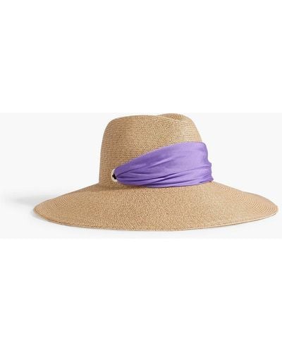 Eugenia Kim Cassidy Georgette-trimmed Woven Sun Hat - Pink