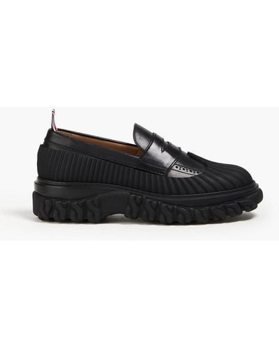 Thom Browne Leather And Rubber Loafers - Black