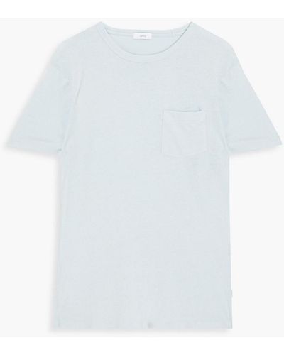Onia Linen-blend Jersey T-shirt - Blue