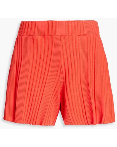 Stateside Ribbed Cotton-blend Shorts - Red