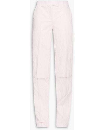 Michael Kors Cotton-blend Straight-leg Trousers - Pink