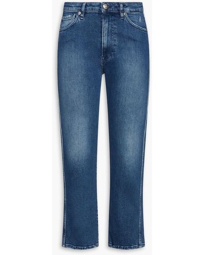 3x1 Emma hoch sitzende kick-flare-jeans in distressed-optik - Blau