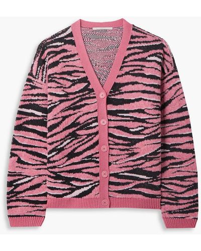 Stella McCartney Jacquard-knit Wool-blend Cardigan - Red