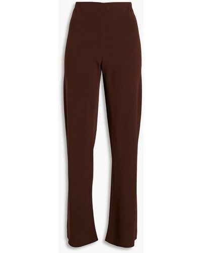 Vince Crepe Straight-leg Trousers - Brown