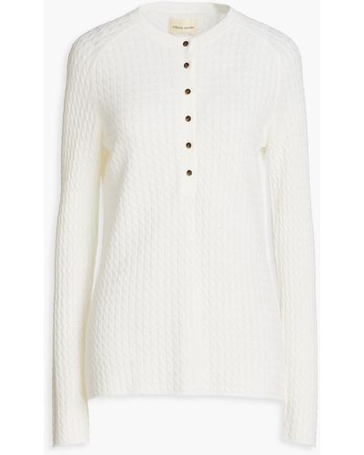 Loulou Studio Aparri Cable-knit Wool And Cashmere-blend Jumper - White