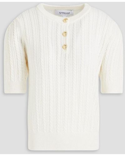 10 Crosby Derek Lam Shea Pointell-knit Top - Natural