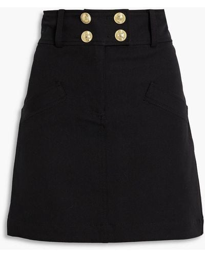 10 Crosby Derek Lam Button-embellished Cotton-blend Mini Skirt - Black