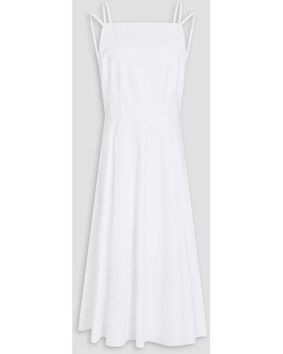 Theory Cotton-blend Poplin Midi Dress - White