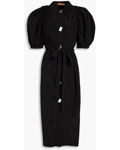 Rejina Pyo Devan Taffeta Midi Shirt Dress - Black