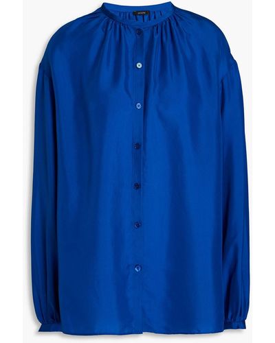JOSEPH Bowell bluse aus habotai-seide mit raffung - Blau