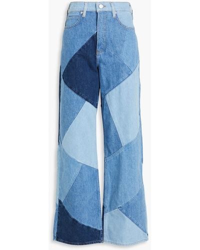 FRAME High n tight hoch sitzende jeans mit geradem bein in patchwork-optik - Blau