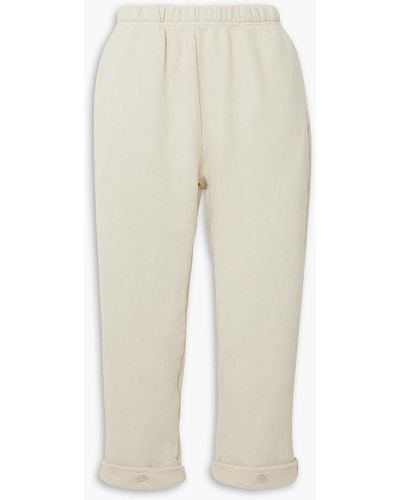 Les Tien Cropped French Cotton-terry Track Pants - White