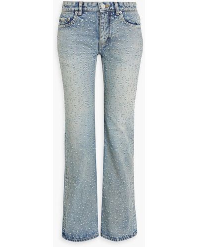 Balenciaga Distressed Low-rise Straight-leg Jeans - Blue