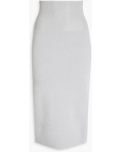 Victoria Beckham Knitted Midi Skirt - White