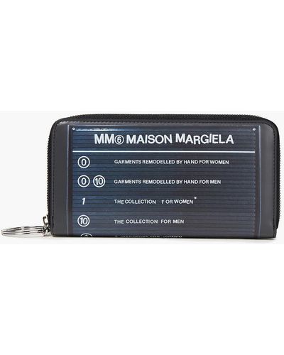 MM6 by Maison Martin Margiela Printed Faux Leather Continental Wallet - Blue