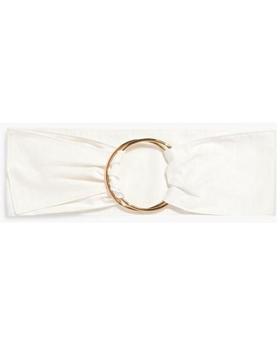 Carolina Herrera Ring-embelished Cotton-blend Twill Belt - White