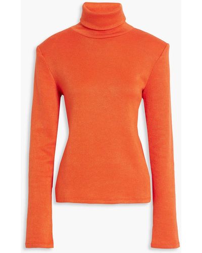 Sara Battaglia Knitted Turtleneck Sweater - Orange