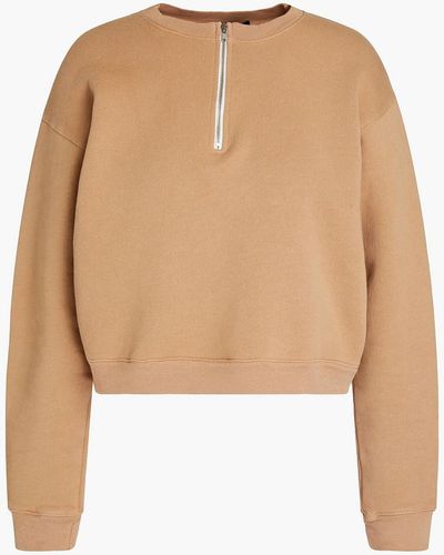 Monrow Cropped sweatshirt aus fleece - Mehrfarbig