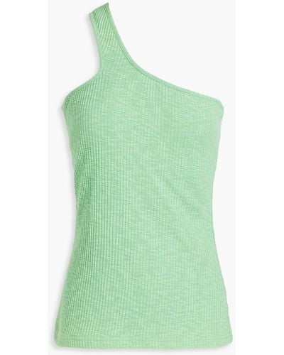 Rejina Pyo Nina One-shoulder Cotton-blend Top - Green