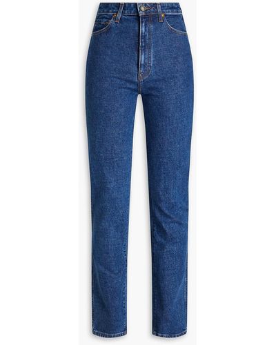 Khaite Montgomery High-rise Slim-leg Jeans - Blue