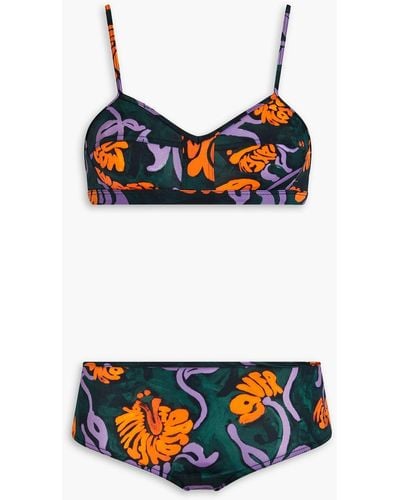 Marni Bikini mit floralem print - Grün