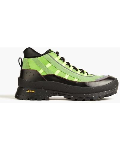 McQ Leather And Suede Hiking Boots - Green