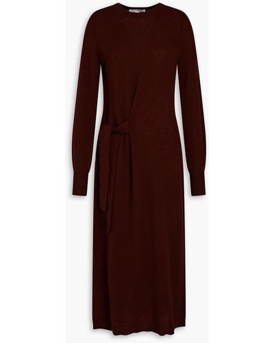 Autumn Cashmere Belted Cashmere Midi Dress - Purple