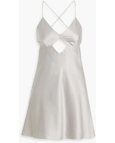Michelle Mason Cutout Silk-satin Mini Dress - White