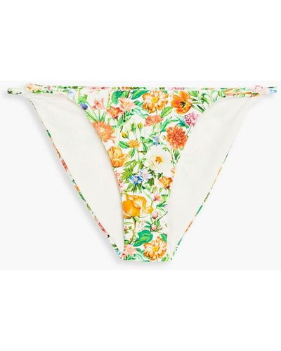 Onia Floral-print Low-rise Bikini Briefs - White