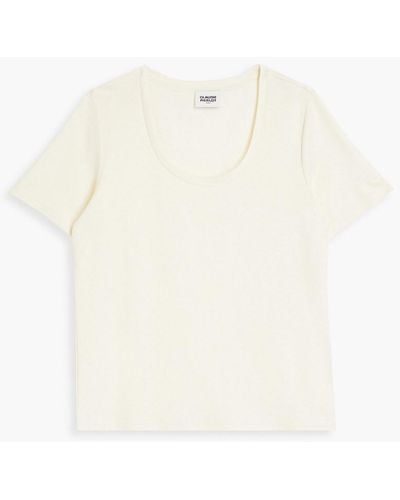 Claudie Pierlot Tibo Linen-blend Jersey T-shirt - White