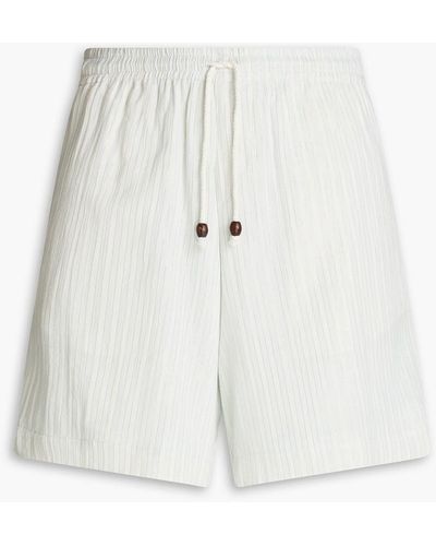 SMR Days Hiri Cotton And Lurex-blend Drawstring Shorts - White