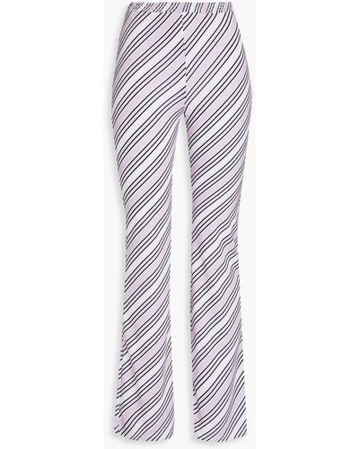 Maisie Wilen Contender Striped Jersey Flared Trousers - Grey
