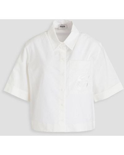 Claudie Pierlot Embroidered Cotton And Lyocell-blend Shirt - White